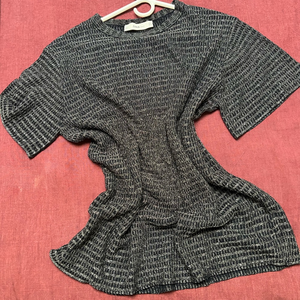 Zara Knit Top Black & Silver